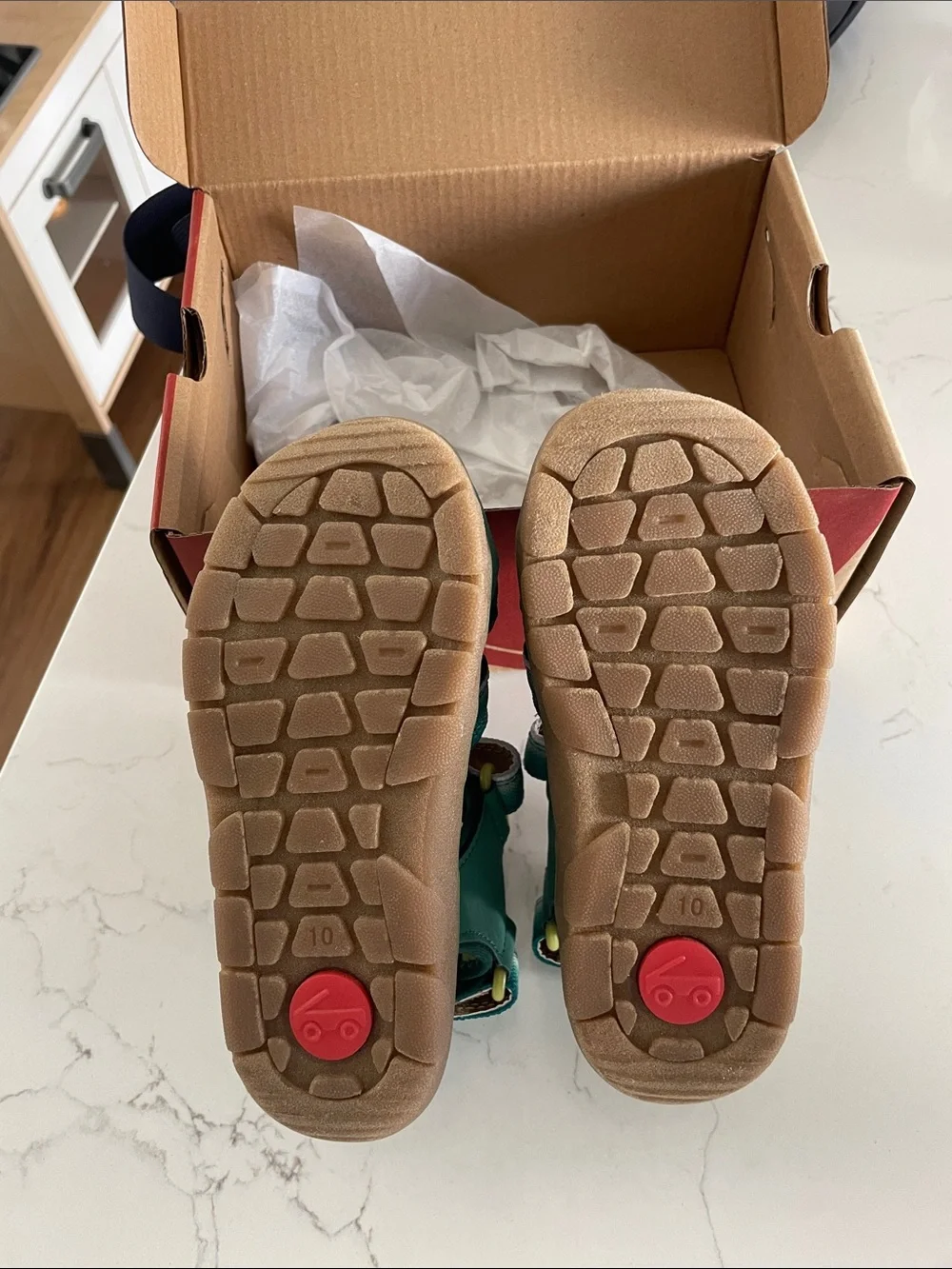 See Kai Run Green Teal Sandals with Lime Accents - NEW in Box